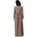 Front open abaya with pintucks- Beige Front open abaya with pintucks- Beige